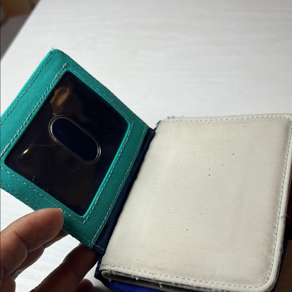 Vera Bradley Teal and Brown Wallet d04 - Picture 5 of 8